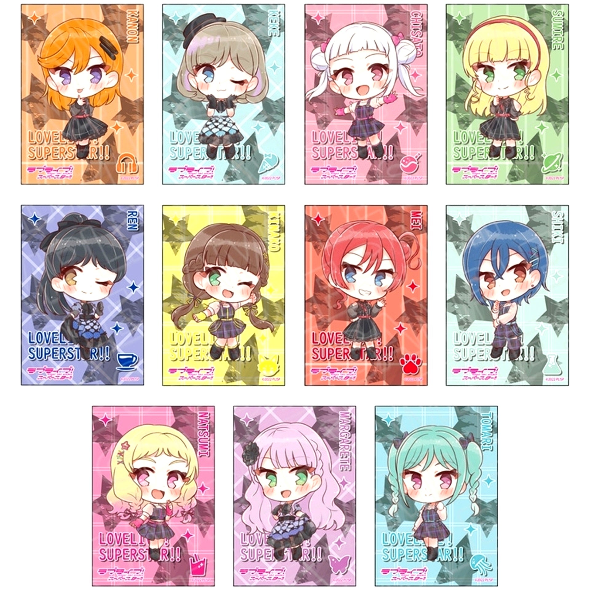 Set of 11 Love Live! Superstar!! Square Button Unit Deformed Vol.1 [USED]