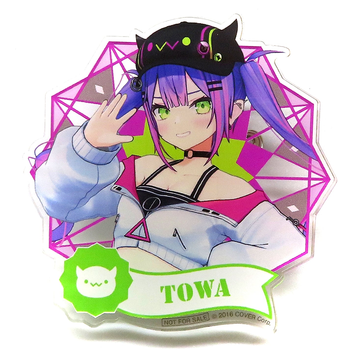 Tokoyami Towa Mini Acrylic Button Virtual YouTuber Hololive x JOYPOLIS FANCY PARTY Collabo Ice Cream Order Bonus [USED]