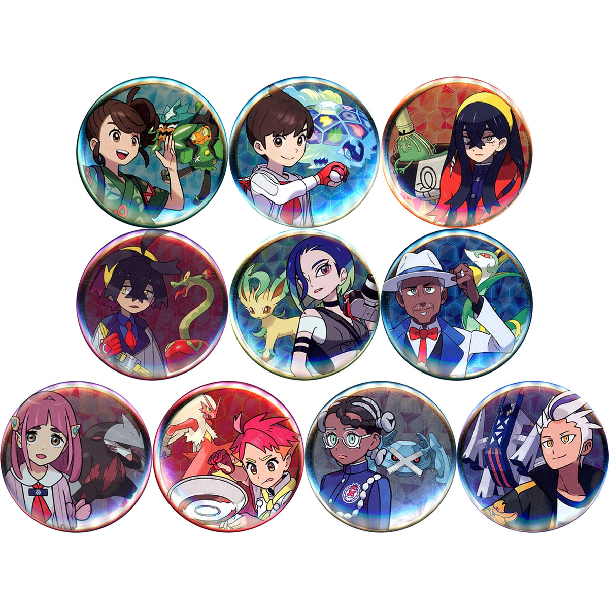 Set of 10 Pokemon Scarlet and Violet The Hidden Treasure of Area Zero Button Collection The Hidden Treasure of Area Zero Pokemon Center Limited [USED]