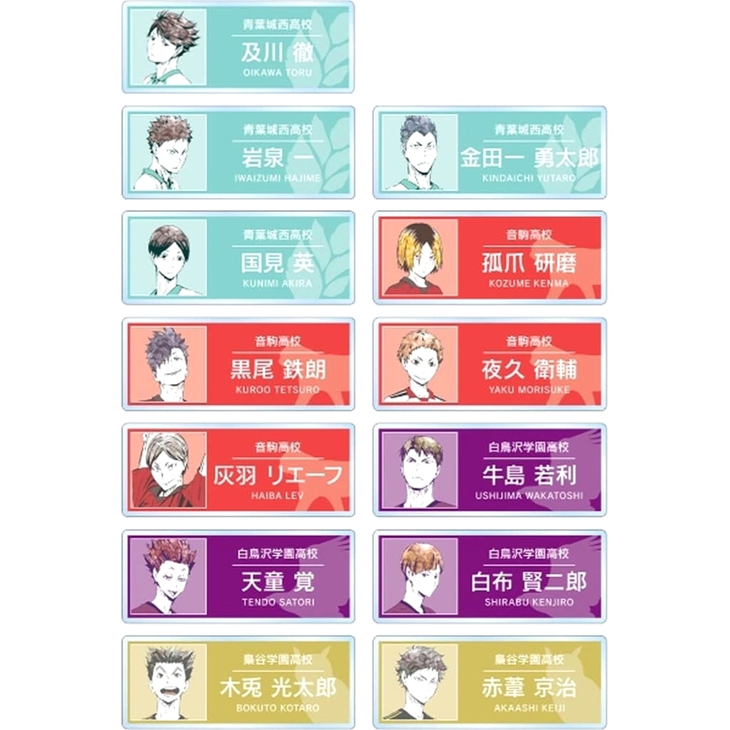 Kenma Kozume & Others Haikyu!! All 13 Types Set Ani-Art Part 1 Random Acrylic Name Plates Ver.B [USED]