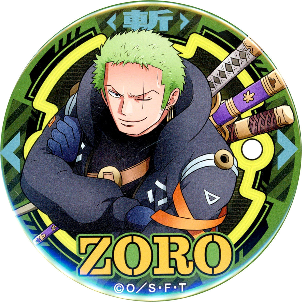 One Piece Roronoa Zoro Yakara Can Badge Part 25 Egghead Straw Store Limited Buttons [USED]