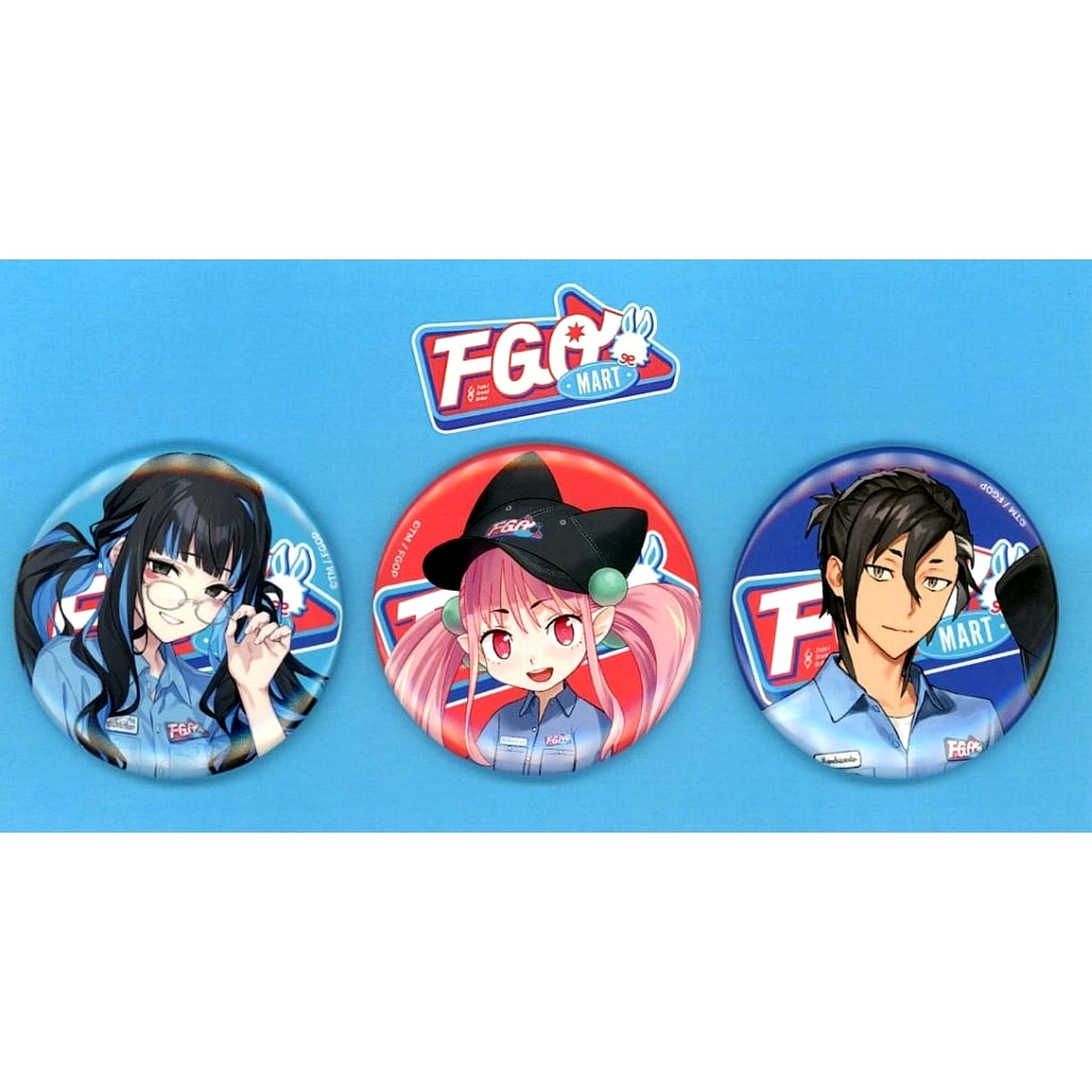 Fate/Grand Order Tenochtitlan and Mandricardo and Habetrot Can Badge Set FGO MART [USED]