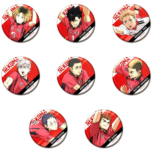 Set of 8 Haikyu!! The Dumpster Battle Button Vol. 2 Nekoma High School Box [USED]