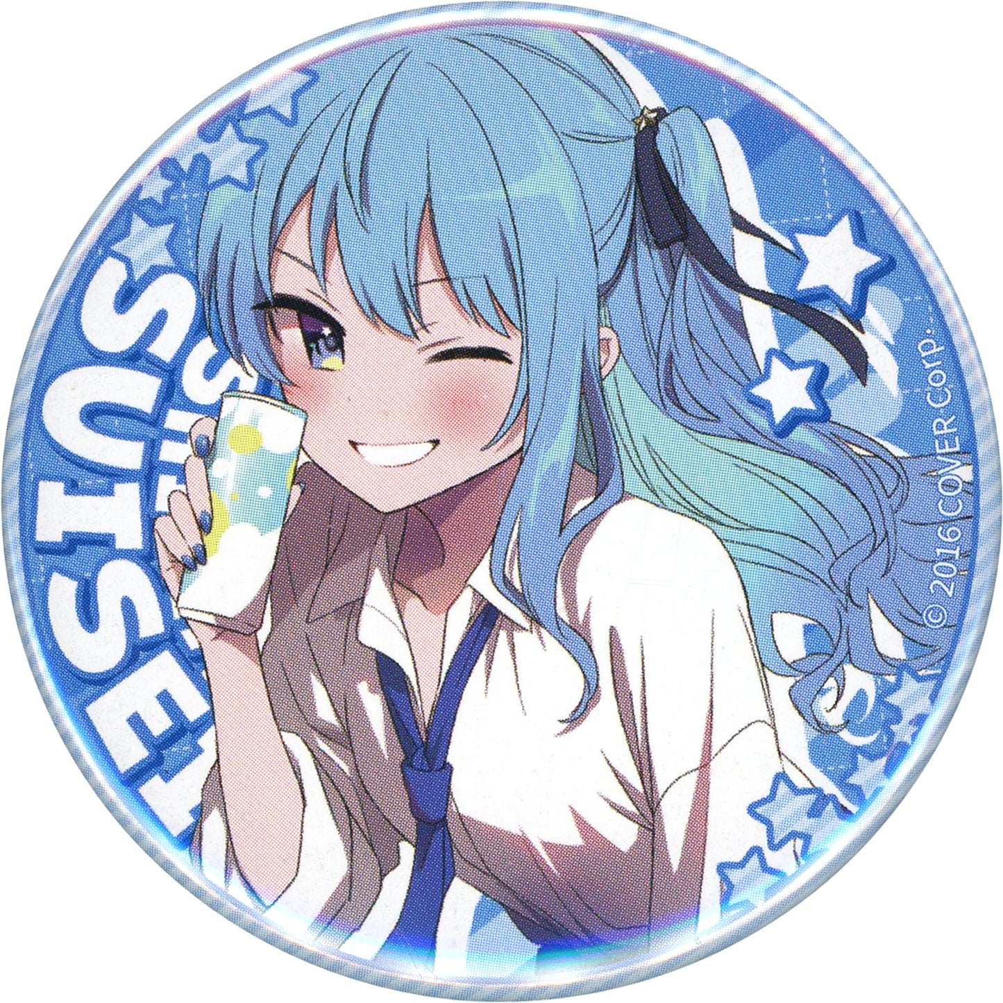 Hoshimachi Suisei hololive Trading Button Virtual Youtuber Shiranai Koto Kenkyukai x Gratte animatecafe [USED]