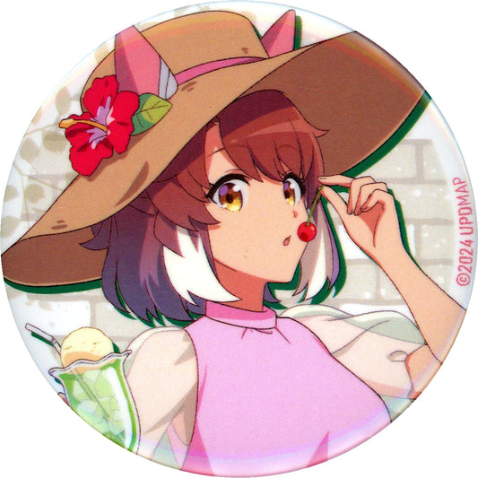 Dantsu Flame Vacation Ver. Movie Uma Musume Pretty Derby: Beginning of a New Era x Chugai Grace Cafe Trading Button [USED]