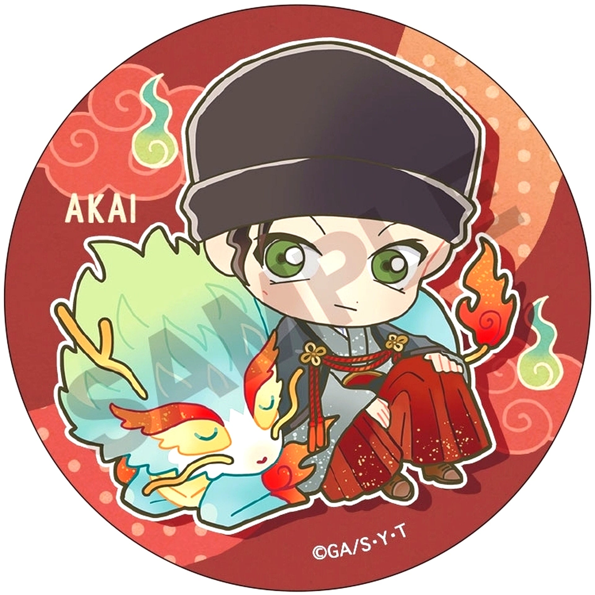 Shuichi Akai Detective Conan Trading Button Hyakki Yagyo Mini Character [USED]