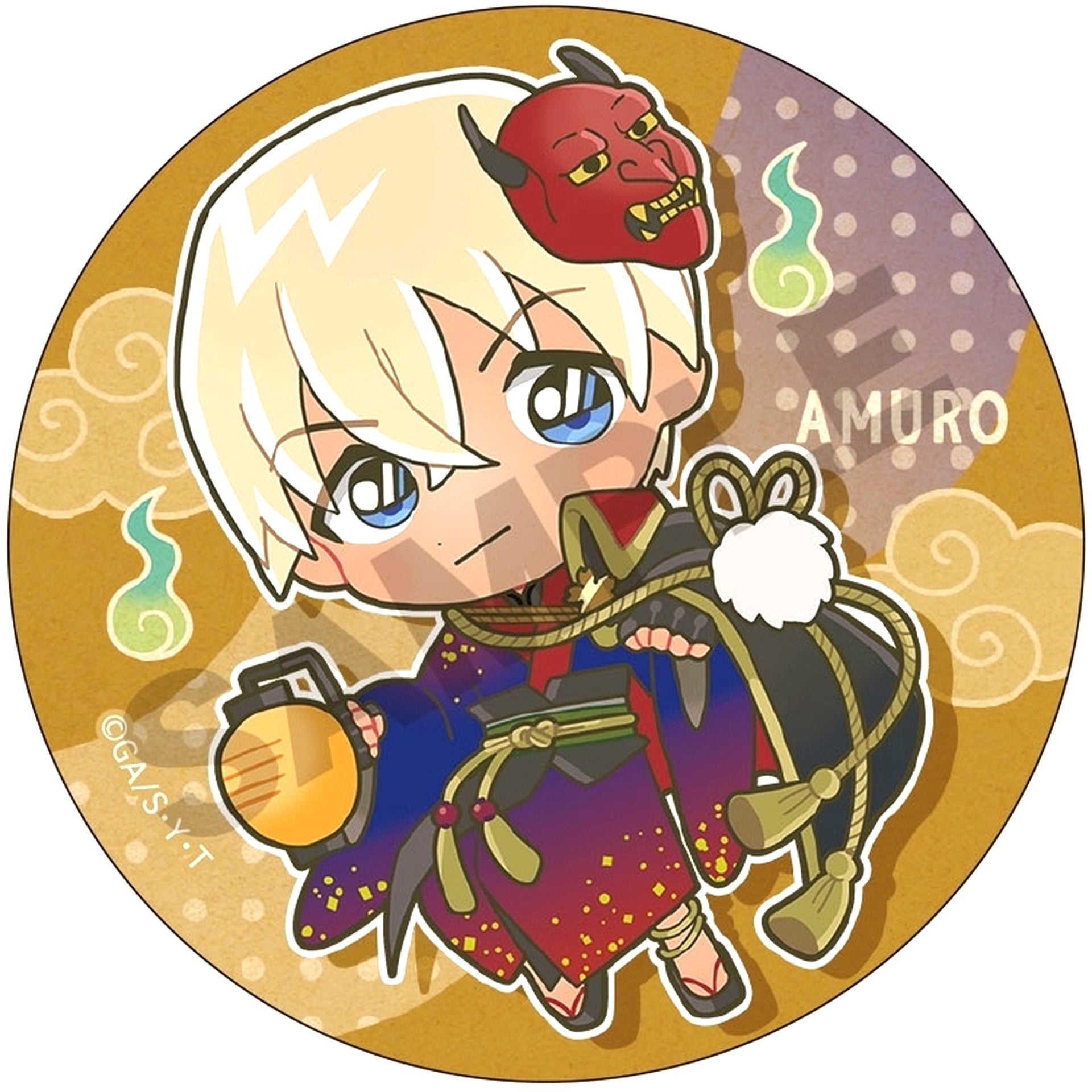 Toru Amuro Detective Conan Trading Button Hyakki Yagyo Mini Character [USED]