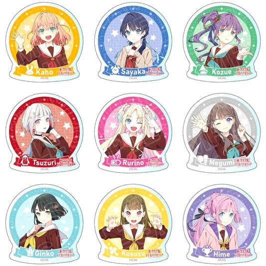 Set of 9 Love Live! Hasunosora Girls High School Idol Club Acrylic Badge 104th Term Winter Uniform Ver. [USED]