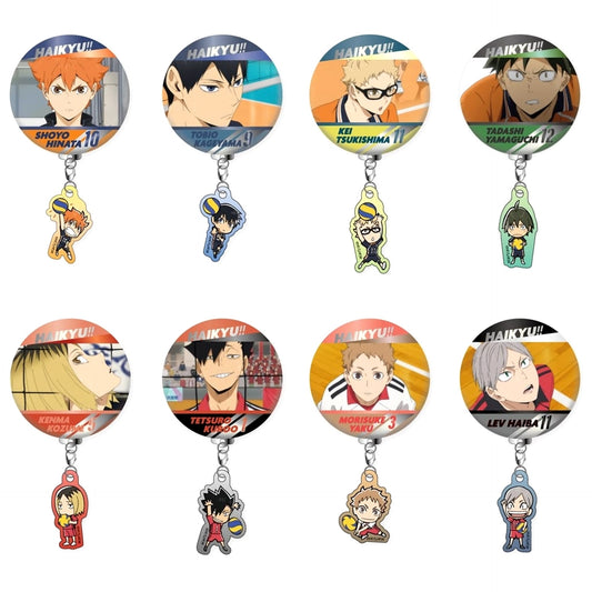 Haikyu!! Shoyo Hinata & Others Can Badge with Trading Charm Vol.1 All 8 Types Set Buttons [USED]