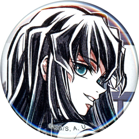 Prize E Muichiro Tokito A Close-up 44mm Button Web Shop Kuji Demon Slayer: Kimetsu no Yaiba Hashira Training Arc Episode 4 Can Smile Hashira Illustration [USED]