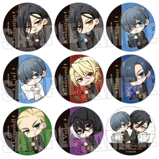 Sebastian Michaelis & Others Black Butler: Public School Arc All 9 Types Set Gyugyutto Random Button [USED]