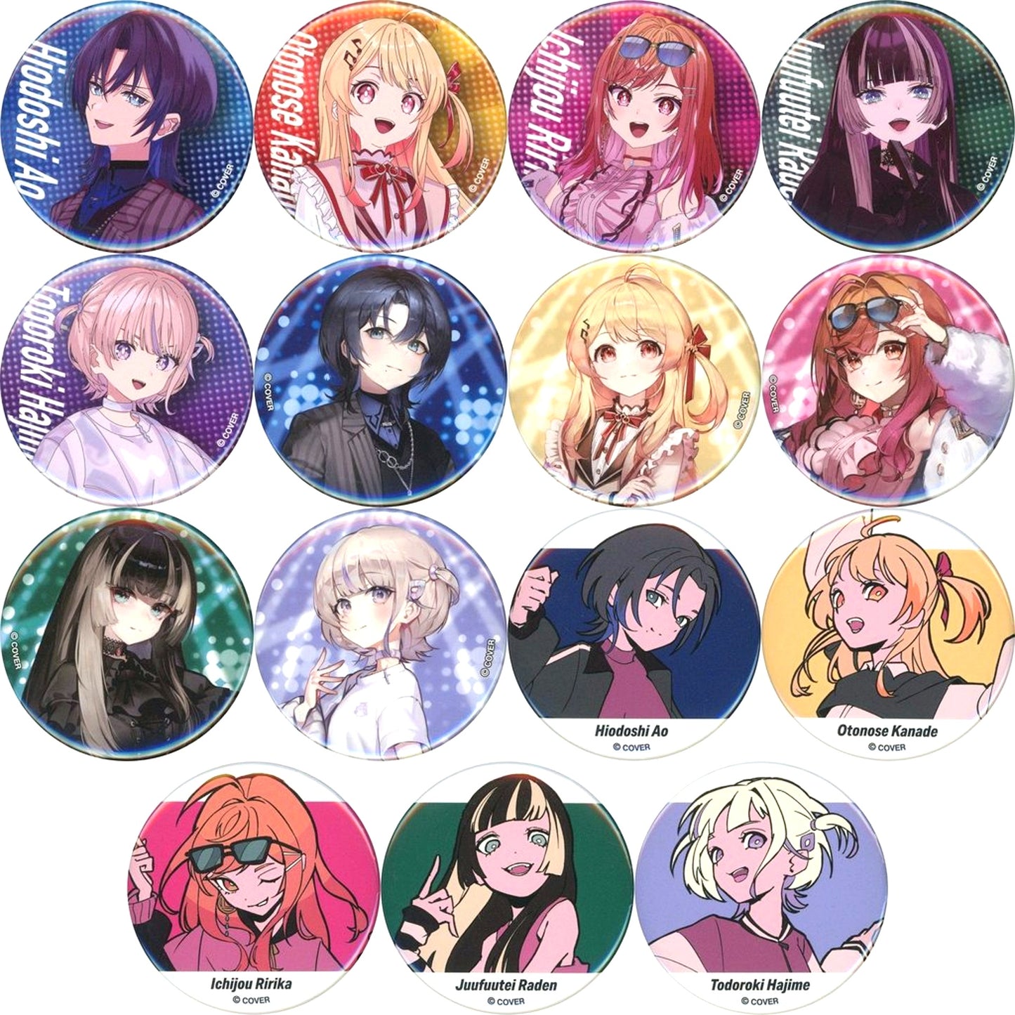 Set of 15 Hololive Random Button ReGLOSSs PLAYLIST 01 Virtual YouTuber [USED]