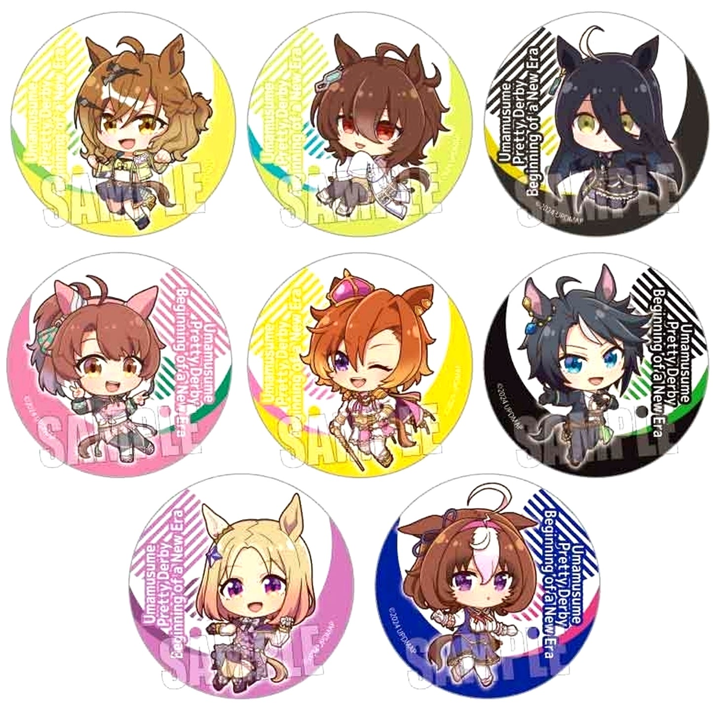 Set of 8 Movie Uma Musume Pretty Derby Beginning of a New Era Trading Button Pukashu [USED]