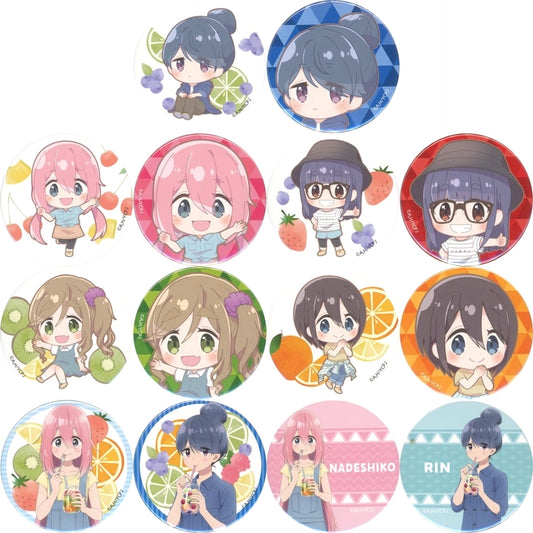 Rin Shima & Others Laid-Back Camp Season 3 All 7 Types Set Minnano Kuji Button Set Set of 2 Prize F [USED]