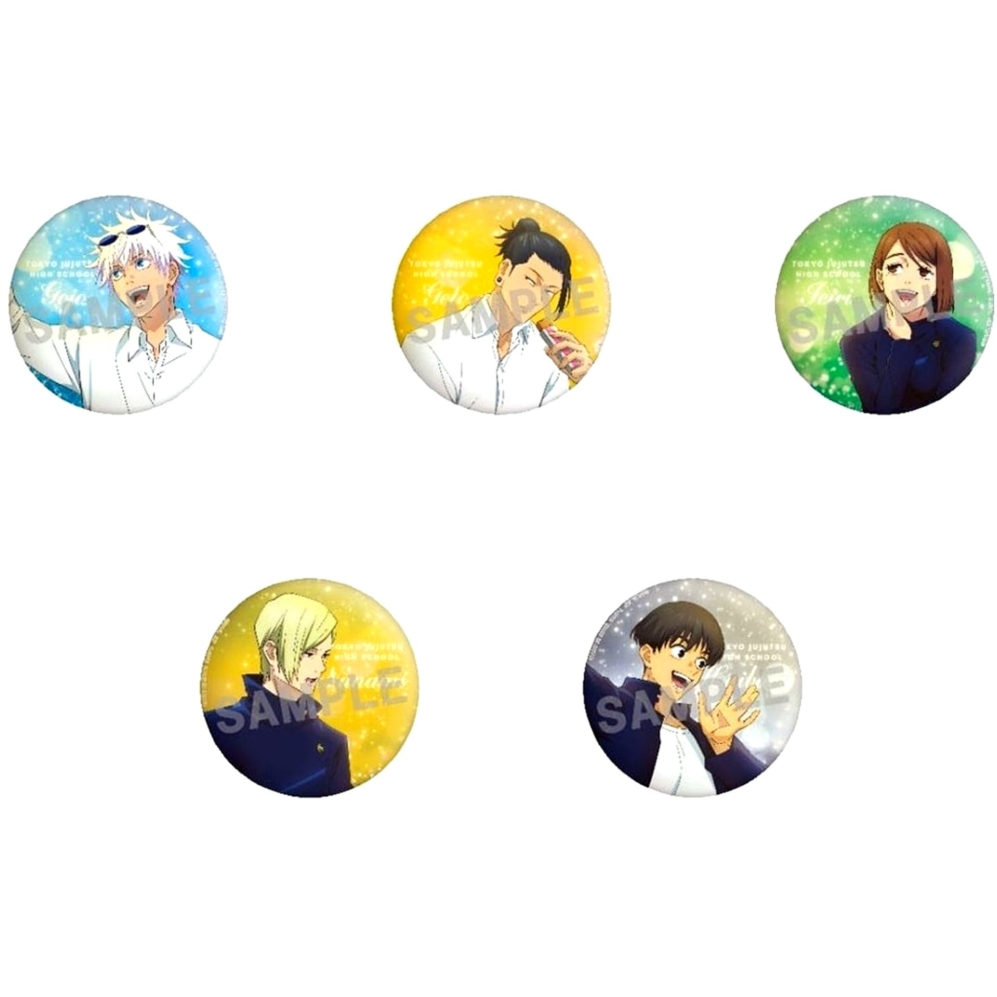 Set of 5 Jujutsu Kaisen Season 2 Hidden Inventory Premature Death Color Palette Trading Button Break Time [USED]