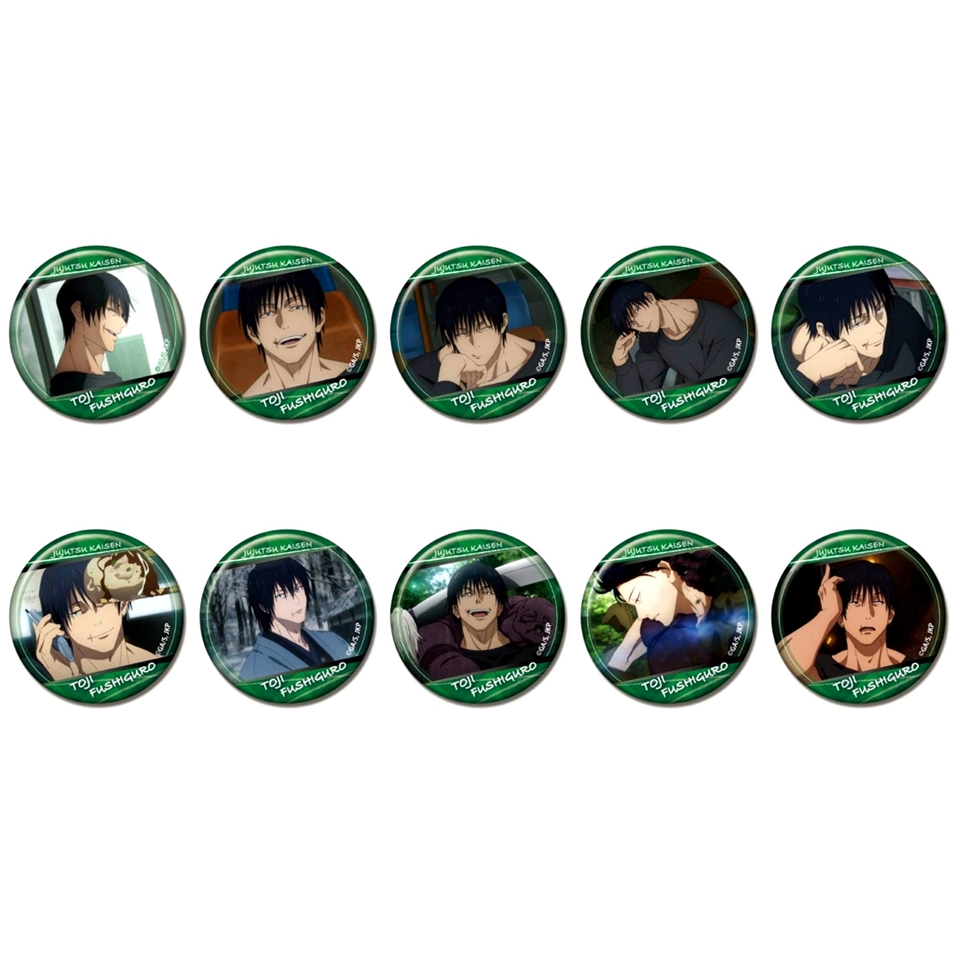 Set of 10 Jujutsu Kaisen Button Hidden Inventory Premature Death Toji Fushiguro BOX [USED]