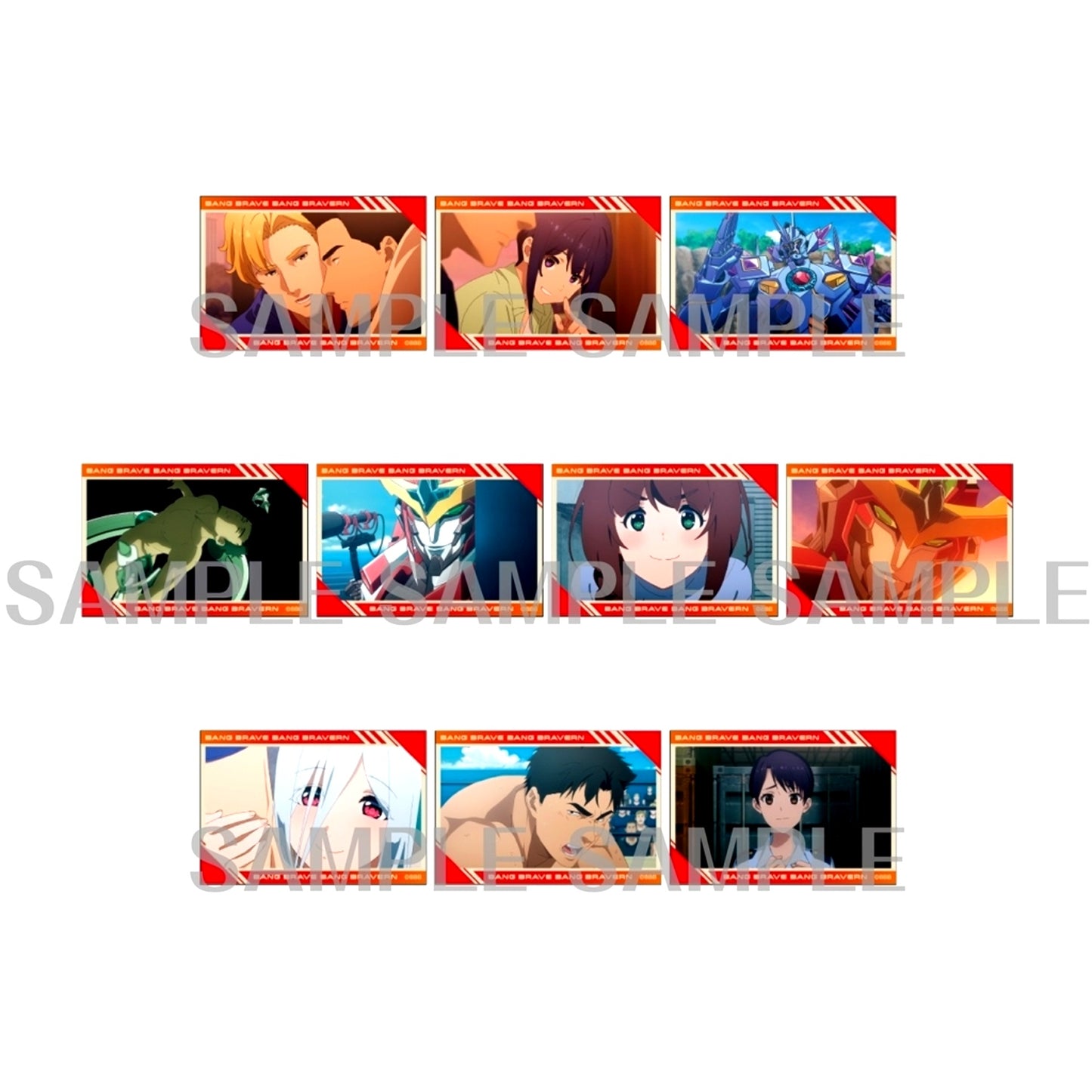 Set of 10 Brave Bang Bravern! Square Button Collection [USED]