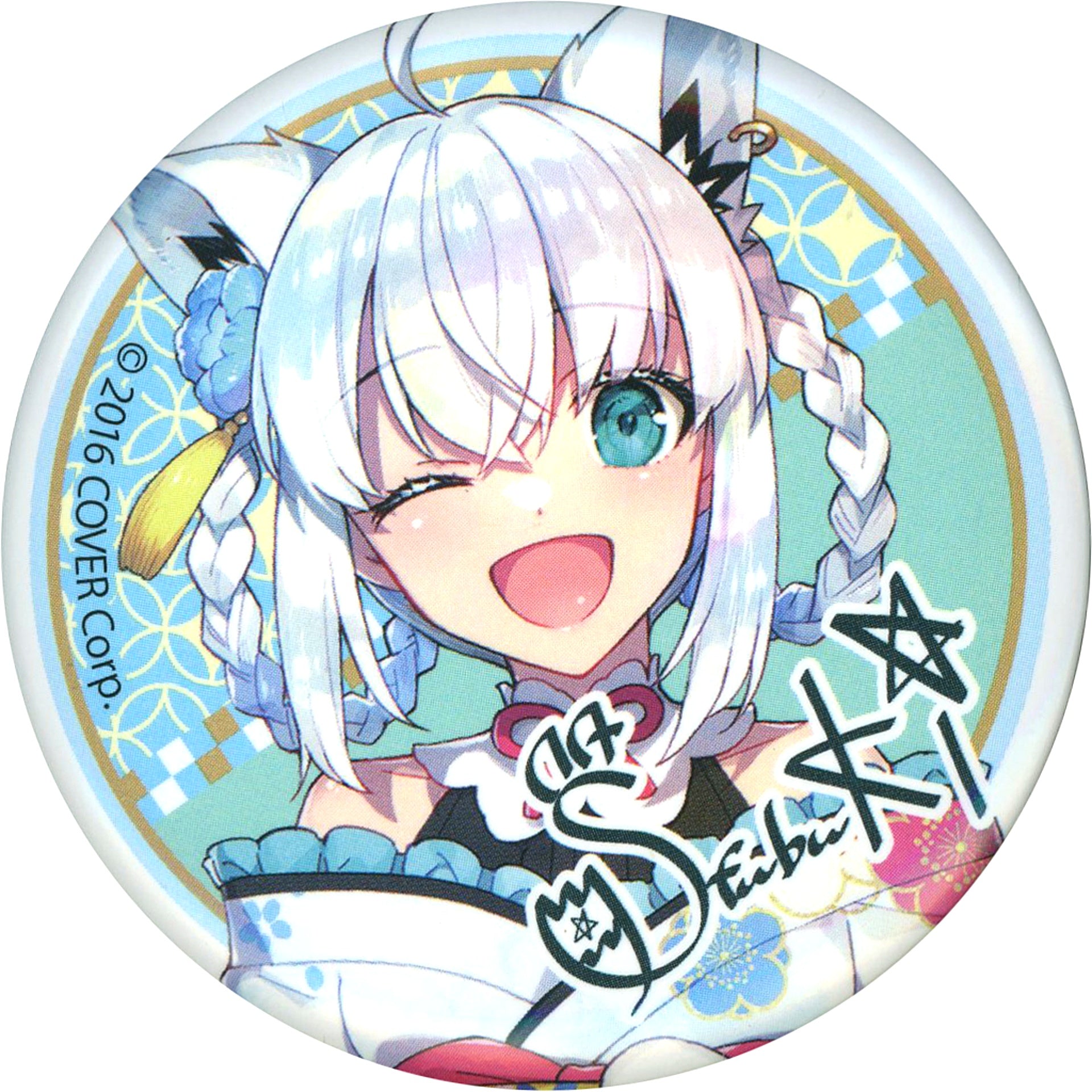 Shirakami Fubuki Asian Style Outfit Virtual YouTuber Hololive x Lawson Button [USED]