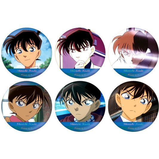 Set of 6 Shinichi Kudo Detective Conan Scene Shot Trading Hologram Button Collection Vol.4 [USED]
