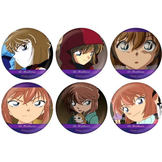 Set of 6 Detective Conan Scene Shot Trading Hologram Button Ai Haibara Collection Vol.4 [USED]