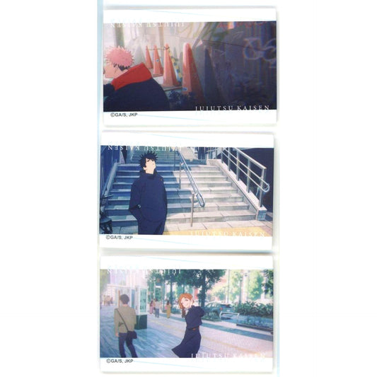 Set of 3 Yuji Itadori & Megumi Fushiguro & Nobara Kugisaki Jujutsu Kaisen Shibuya Incident Scene Shot ED Square Button [USED]