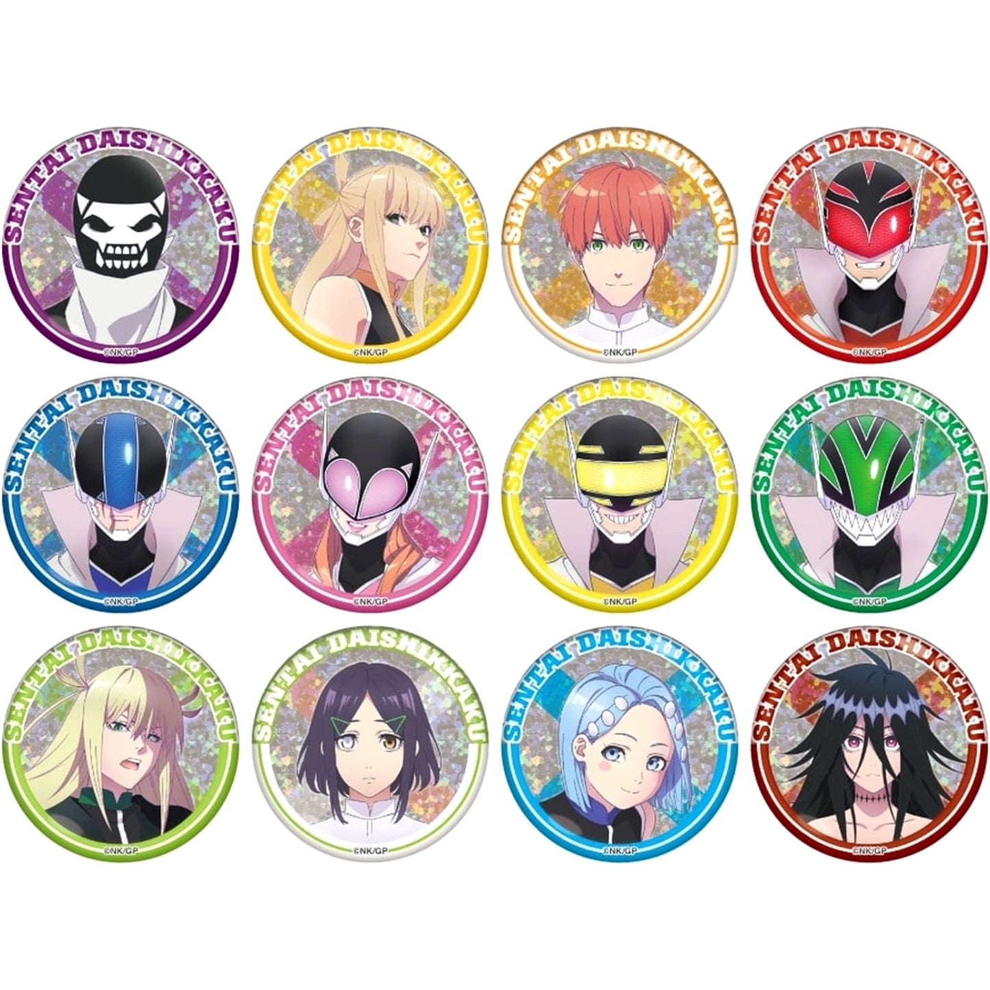 Go! Go! Loser Ranger! Hibiki Sakurama & Others Hologram Can Badge All 12 Types Set Buttons [USED]