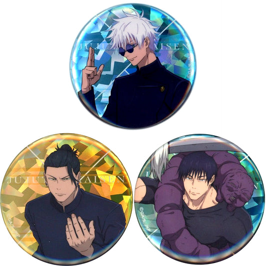 Set of 3 Jujutsu Kaisen Hidden Inventory Trading Holo Button TOHO animation STORE Ltd [USED]