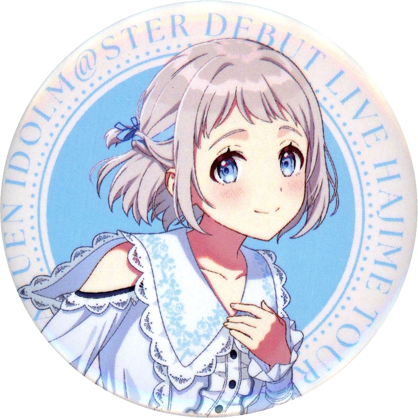 Lilja Katsuragi Gakuen Idolmaster DEBUT LIVE Ubu TOUR Official Trading Tin Badge - Ubugokoro Performance Ver. [USED]
