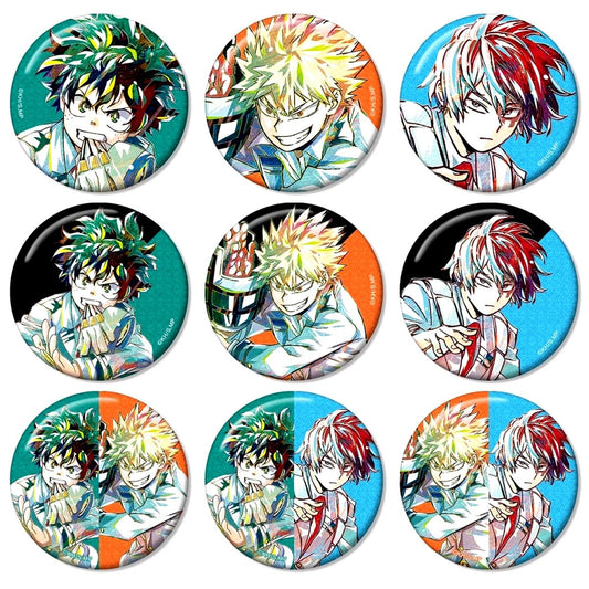 Set of 9 My Hero Academia Ani-Art POP UP SHOP Vol.3 in AMNIBUS STORE Trading Ani-Art Part 7 Glitter Button [USED]