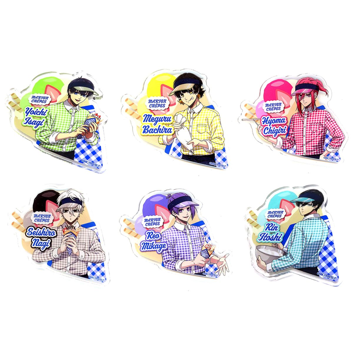 Set of 6 Blue Lock x Marion Crepe Die Cut Acrylic Badge [USED]