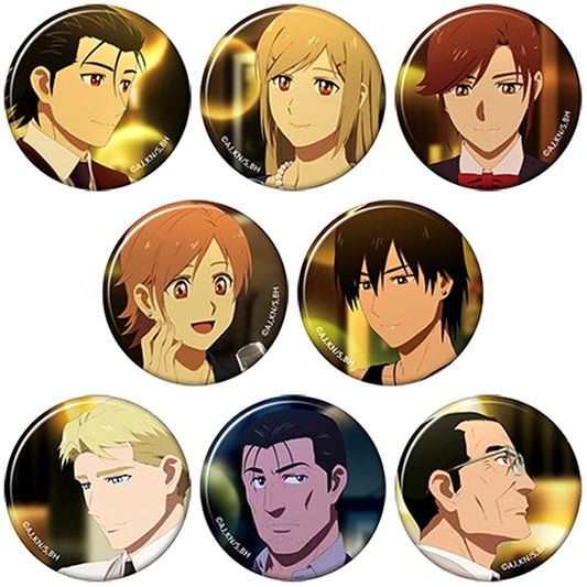 Ryu Sasakura & Others Bartender Glass of God All 8 Types Set Chara Badge Collection [USED]