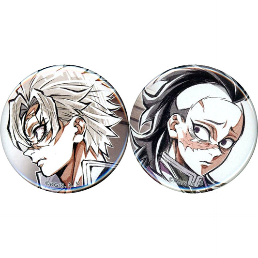 Set of 2 Demon Slayer 44mm Button Webshop Kuji Hashira Training Arc Ep 5 Eating Demons Hashira Drawn Illust Prize E [USED]