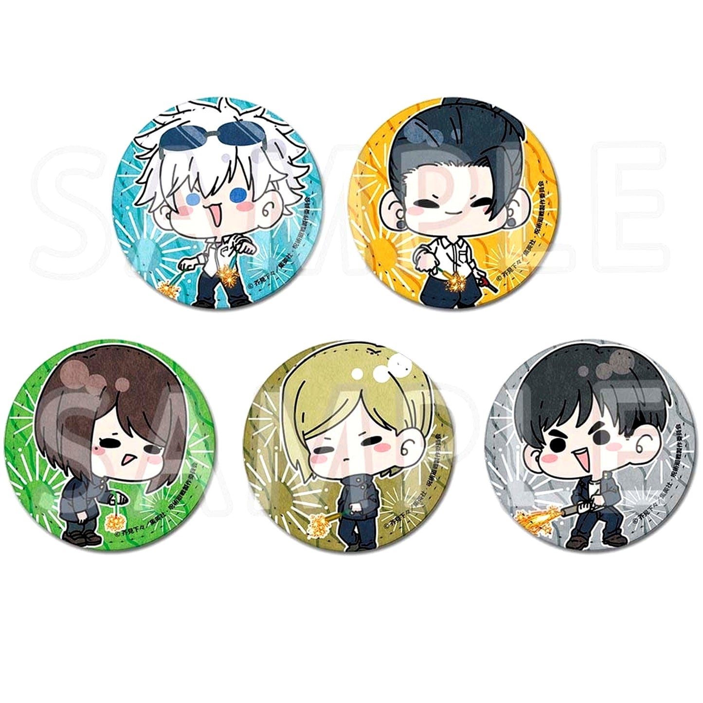 Set of 5 Jujutsu Kaisen Hidden Inventory / Premature Death Trading Leather Badge Marui Pop Up Shop mochocho [USED]