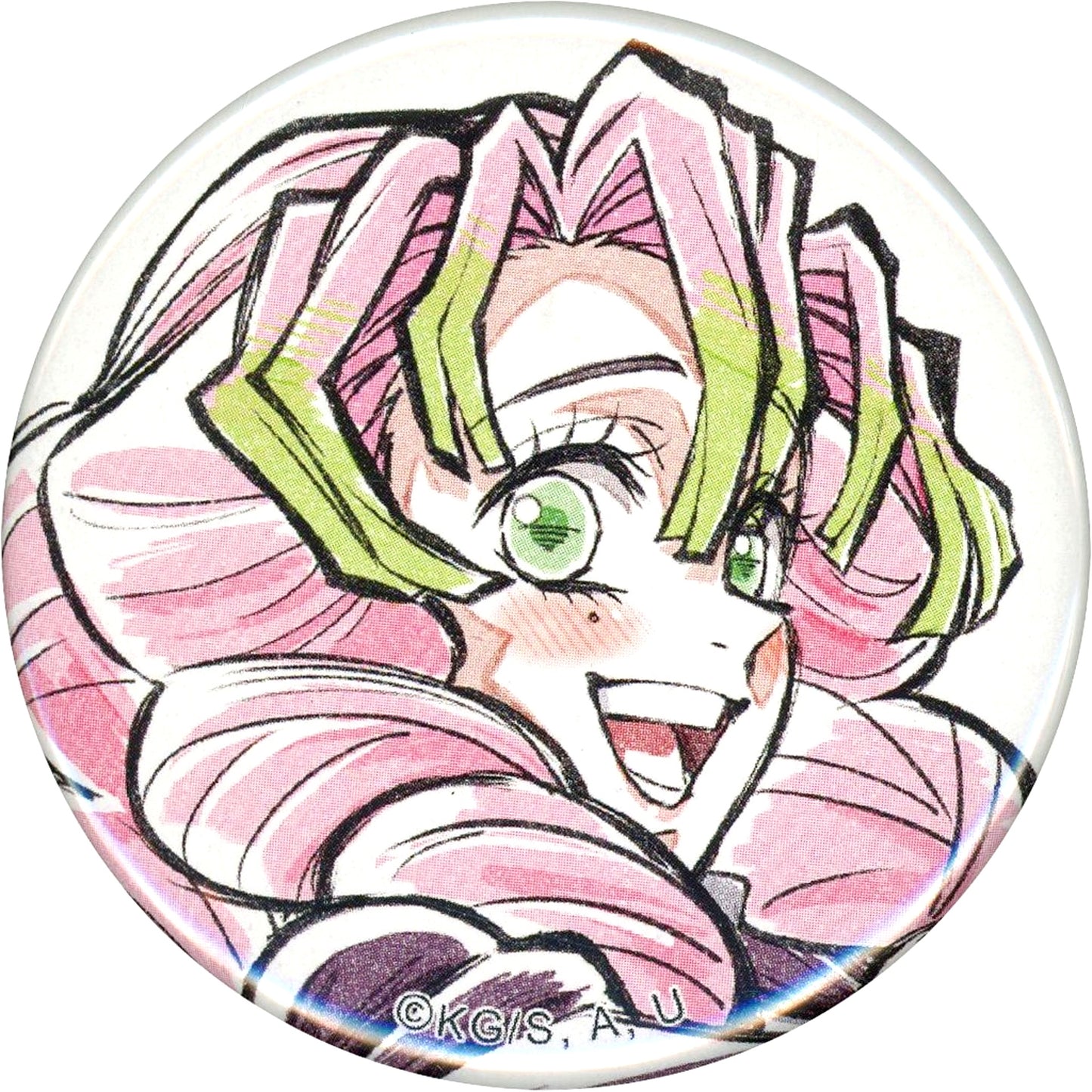 Mitsuri Kanroji Demon Slayer 44mm Button Webshop Kuji Hashira Training Arc Ep 6 The Strongest of the Demon Slayer Corps Hashira Drawn Illust Prize E [USED]