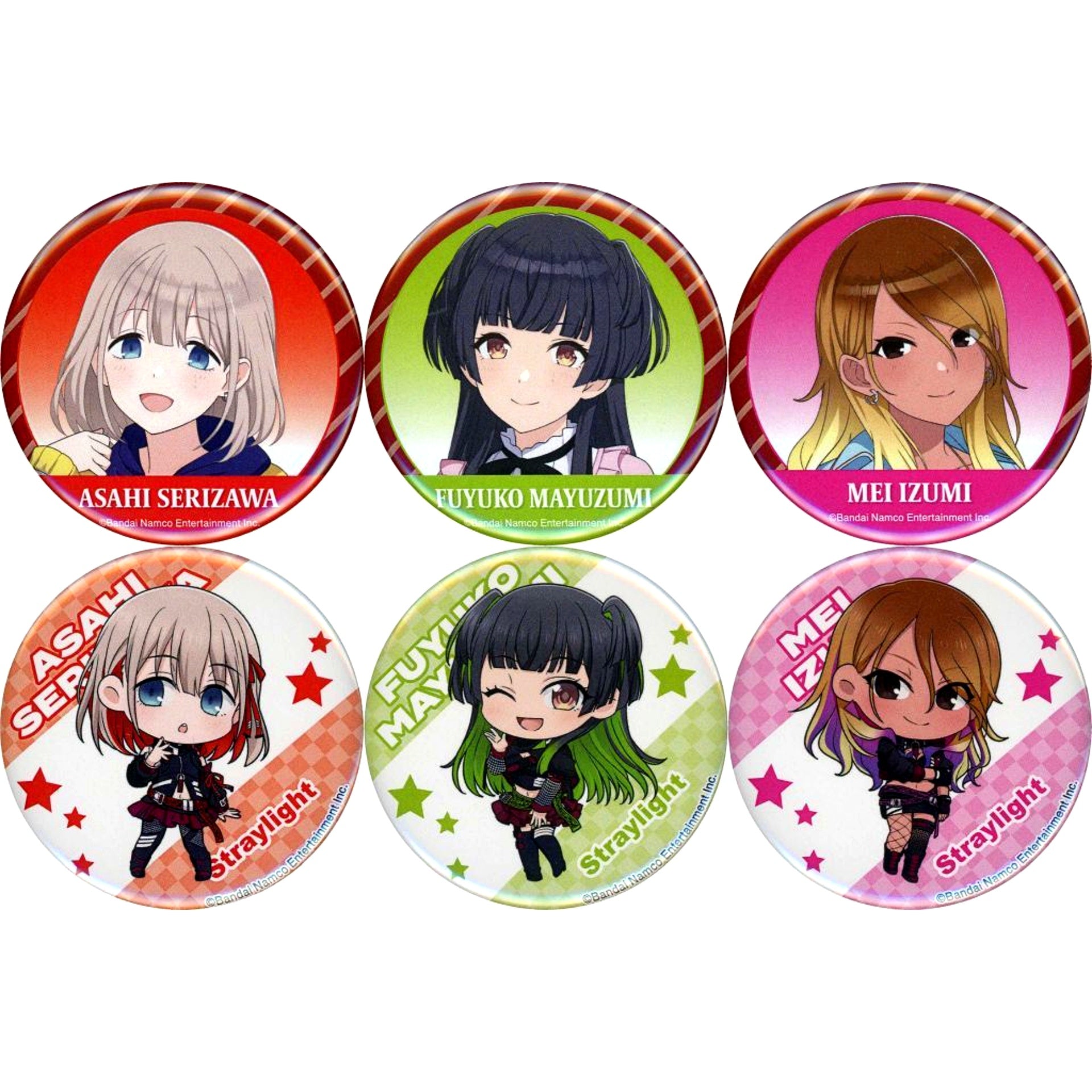 Set of 6 The Idolmaster Shiny Colors 2nd season Theatrical Advance Screening Chapter 1 Trading Tin Badge Collection - Vol. 1 Theater Goods [USED]