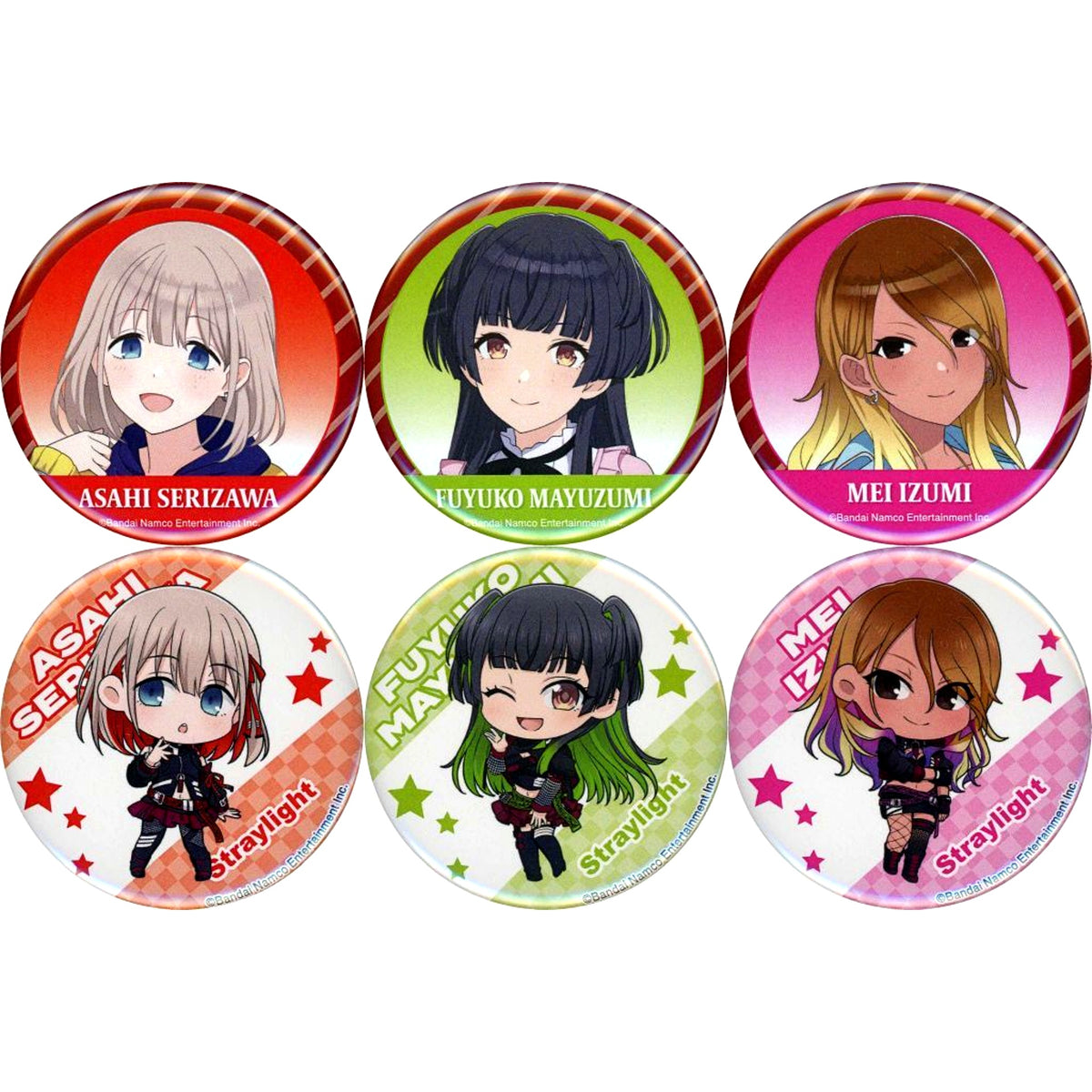 Set of 6 The Idolmaster Shiny Colors 2nd season Theatrical Advance Screening Chapter 1 Trading Tin Badge Collection - Vol. 1 Theater Goods [USED]
