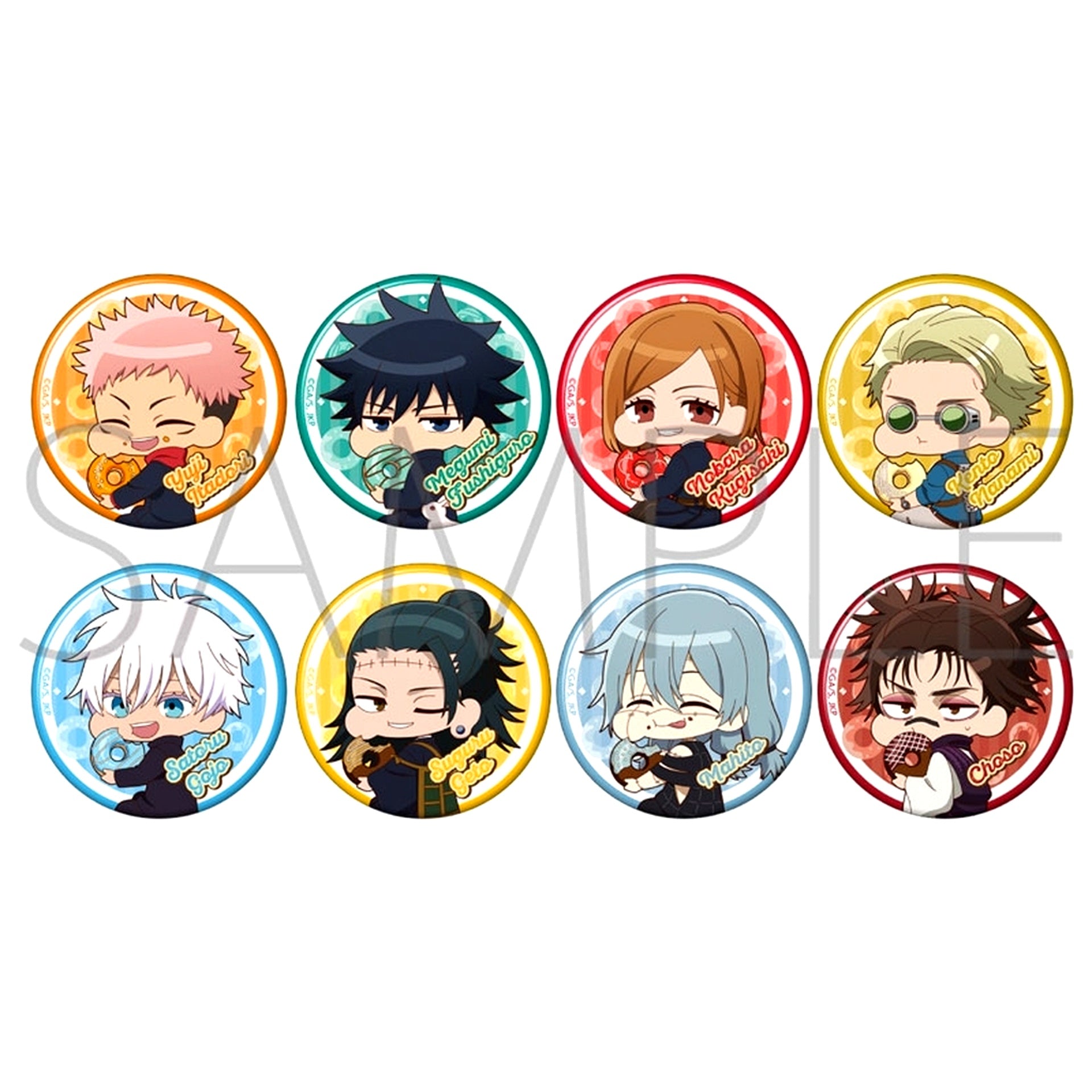 Set of 8 Jujutsu Kaisen Season 2 Shibuya Incident Character Badge Collection Kapurikko Hobaru [USED]