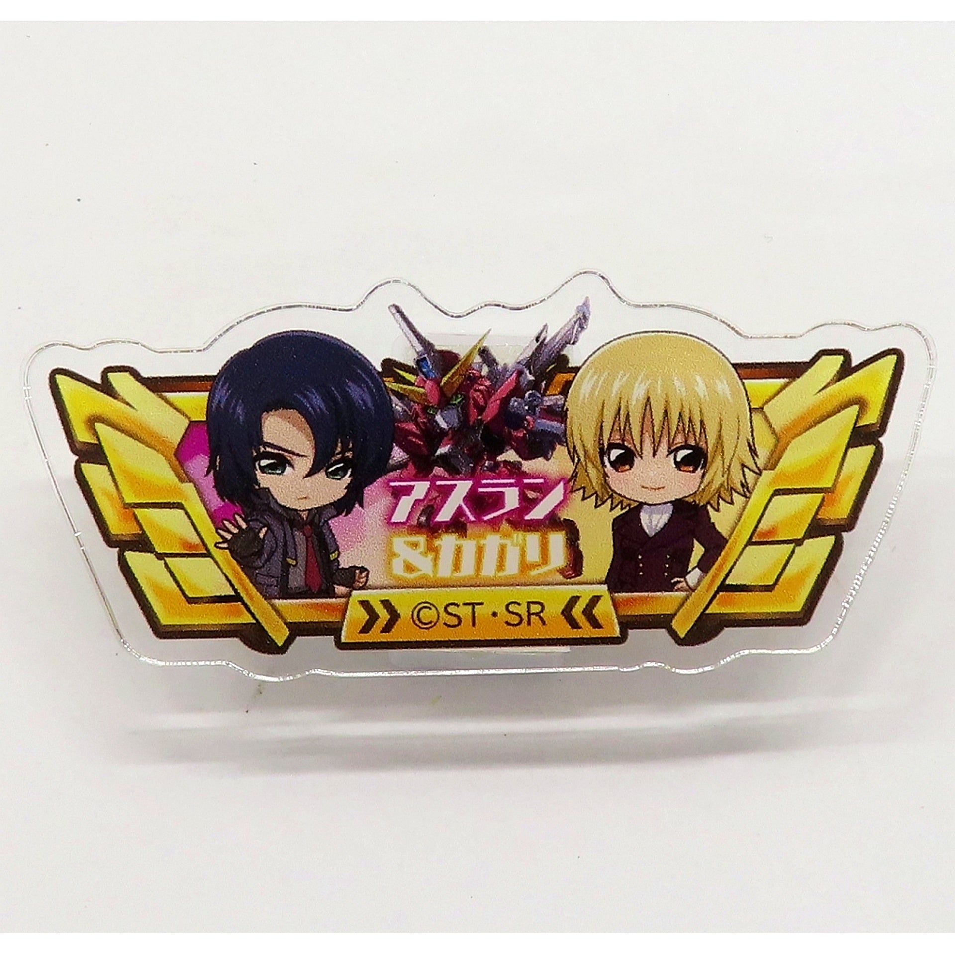 Athrun Zala & Cagalli Yula Athha - Perfect Score Design Title Acrylic Badge Mobile Suit Gundam SEED FREEDOM Test mini Successful Applicant Ltd [USED]