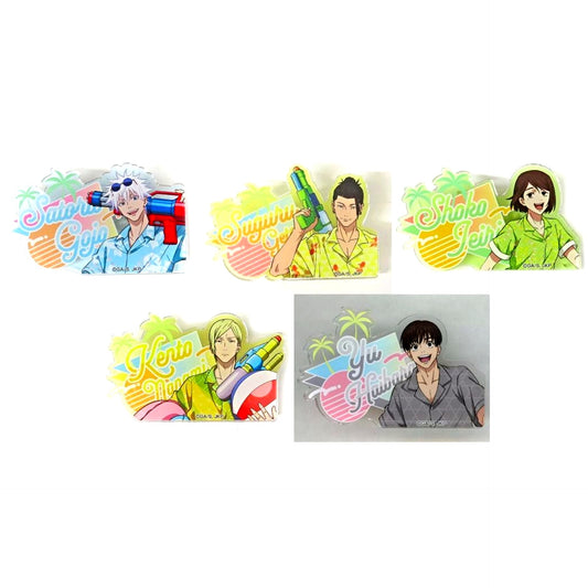 Set of 5 Jujutsu Kaisen Hidden Inventory Premature Death x Don Quijote Illustration Acrylic Name Badge Collection Sea Ver. [USED]