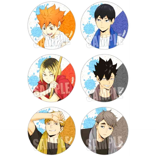 Set of 6 Haikyu!! Trading Glitter Button Pool Cleaning Ver. [USED]