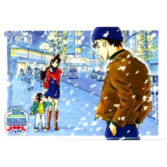 Conan Edogawa Ran Mouri Shuichi Akai Detective Conan Square Button B 30th Anniv Cafe [USED]