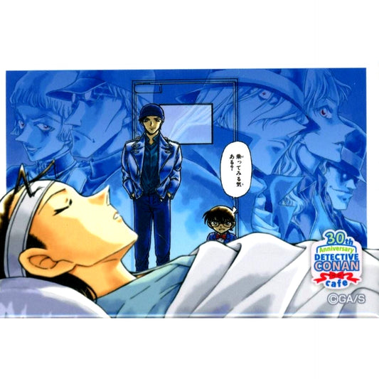 Conan Edogawa Shuichi Akai Rena Mizunashi Detective Conan Square Button B 30th Anniv Cafe [USED]