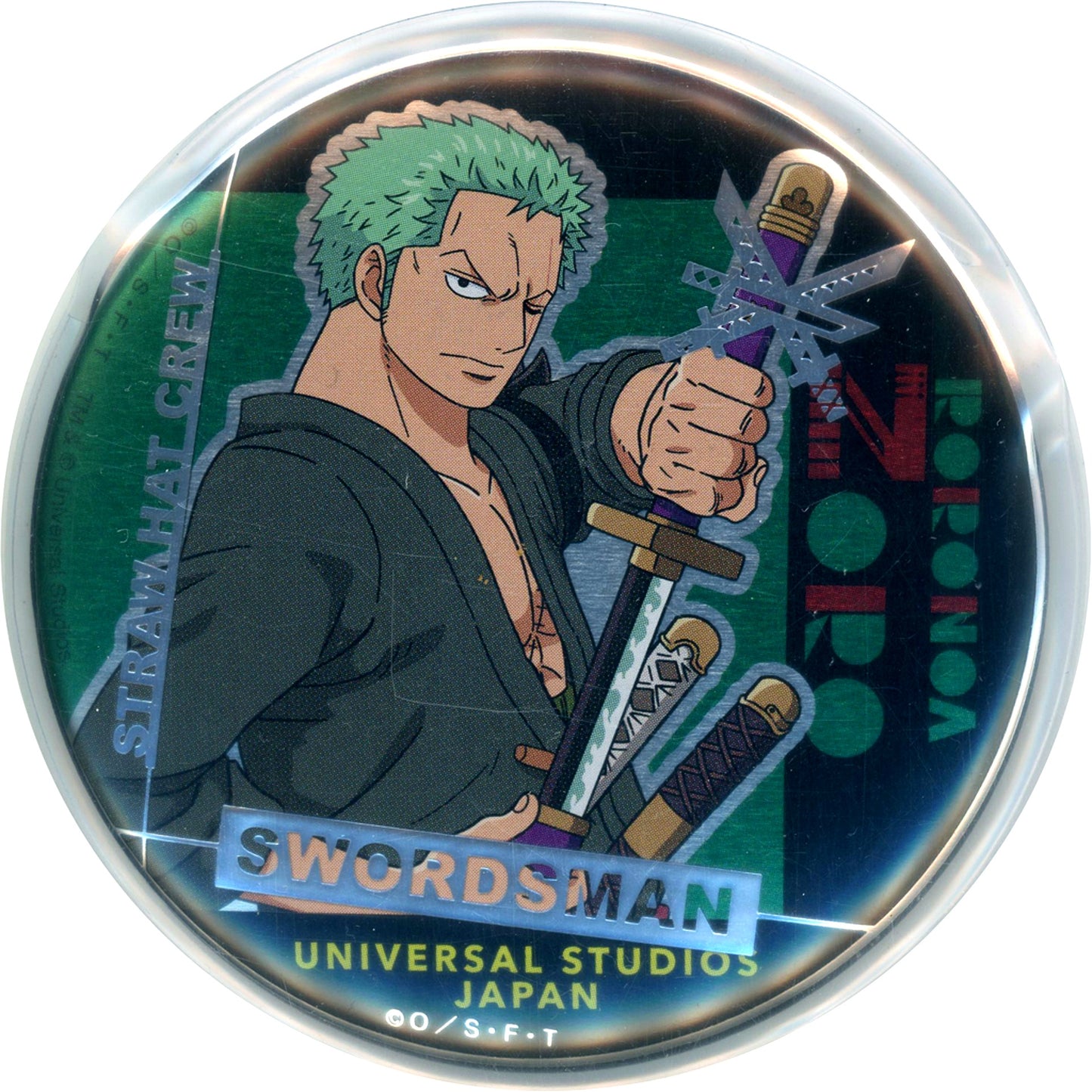 Roronoa Zoro One Piece World Collectible Button Universal Studios Japan 2024 Limited [USED]