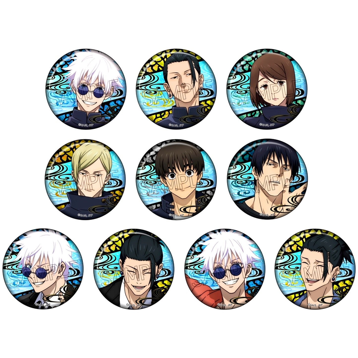 Set of 10 Jujutsu Kaisen Season 2 Kaigyoku Gyokusetsu Raden Style Series Button Vol.1 [USED]