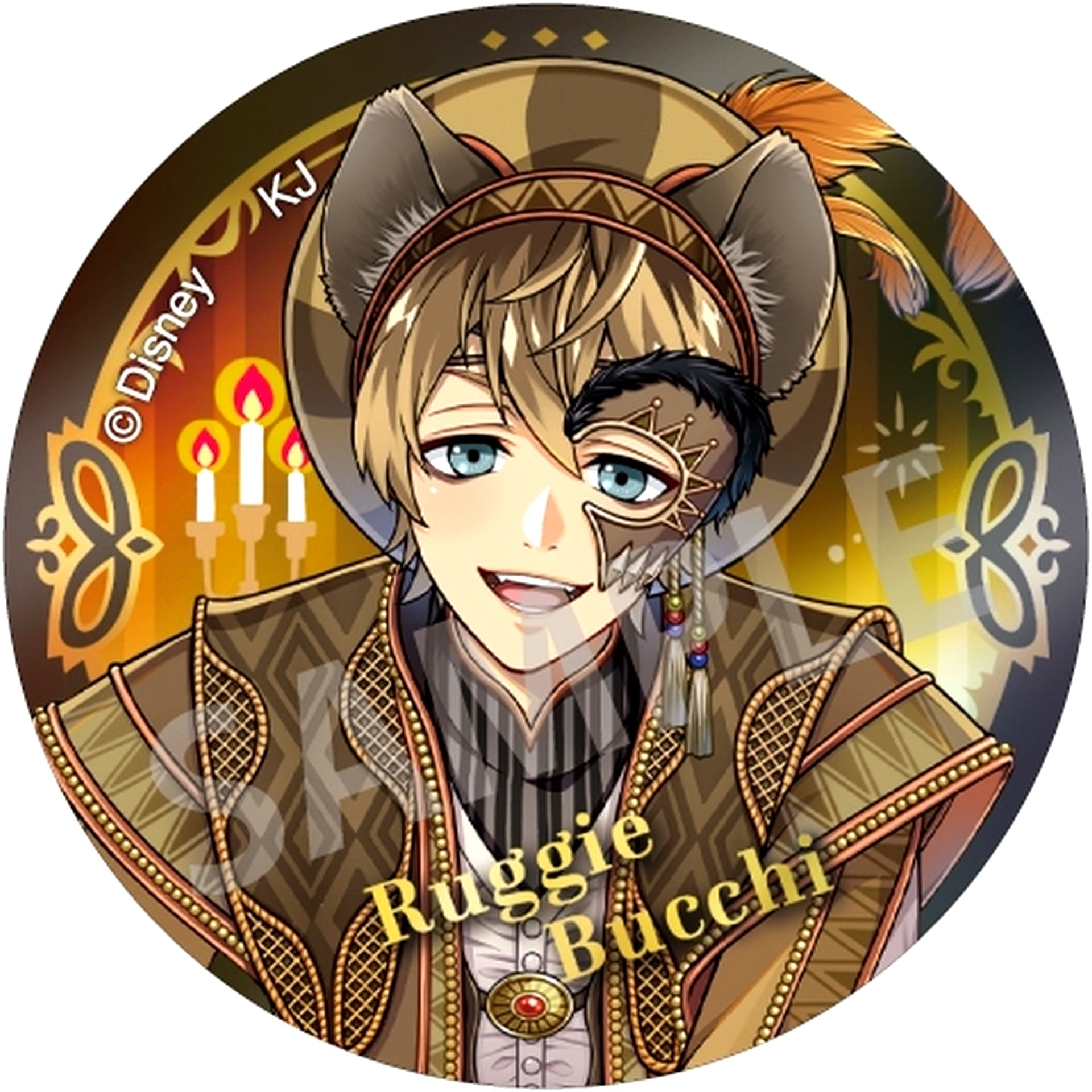 Ruggie Bucchi Disney Twisted Wonderland Trading Aurora Metal Button Masquerade Dress Ver. [USED]