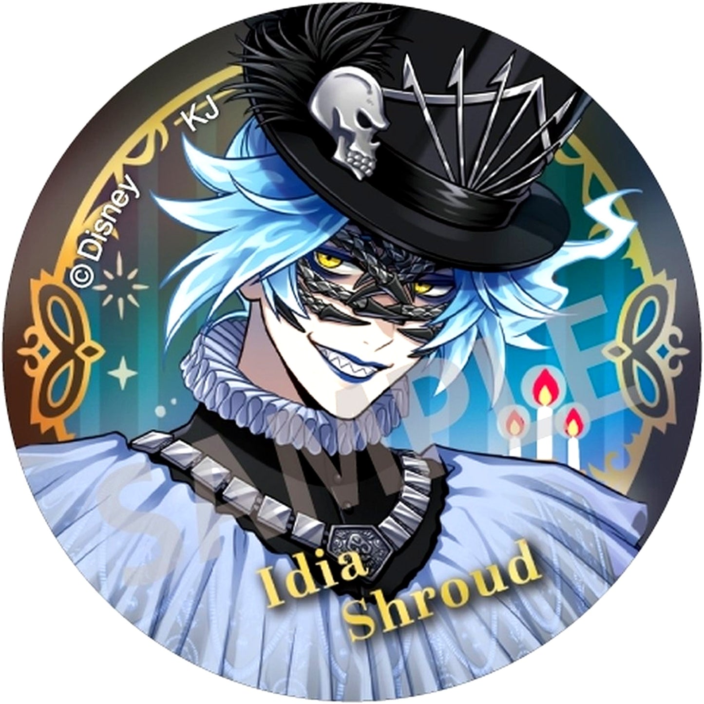 Idia Shroud Disney Twisted-Wonderland Trading Aurora Metal Button Masquerade Dress Ver. [USED]