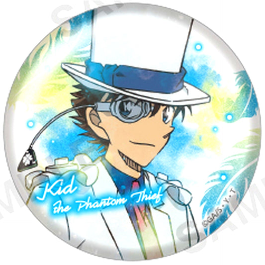 Kaito Kid Detective Conan Trading Glitter Hologram Button WHITE [USED]