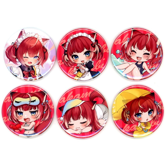 Set of 6 Akami Karubi Virtual YouTuber x Clove Lounge Cafe&Bar POP UP Store 2023 Button [USED]