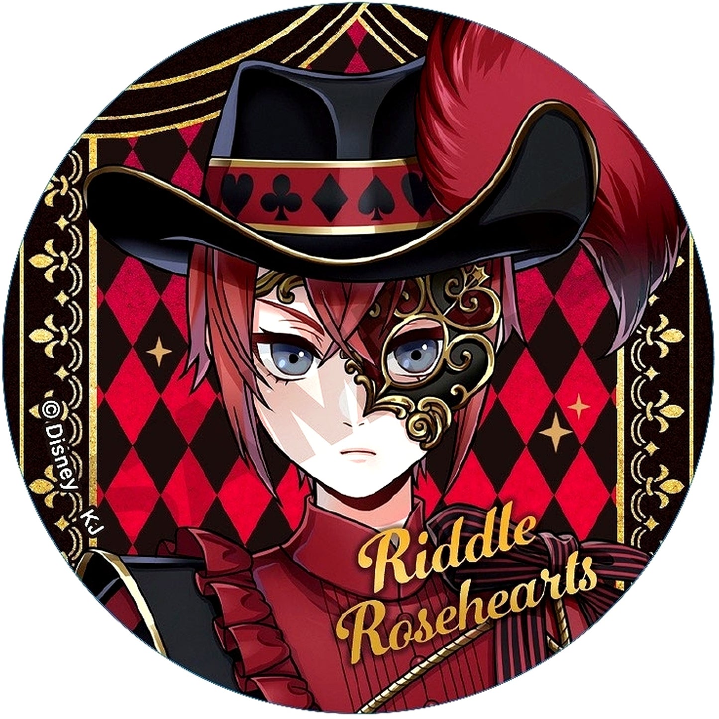 Riddle Rosehearts Disney Twisted-Wonderland Trading Glitter Button Masquerade Dress Ver. [USED]