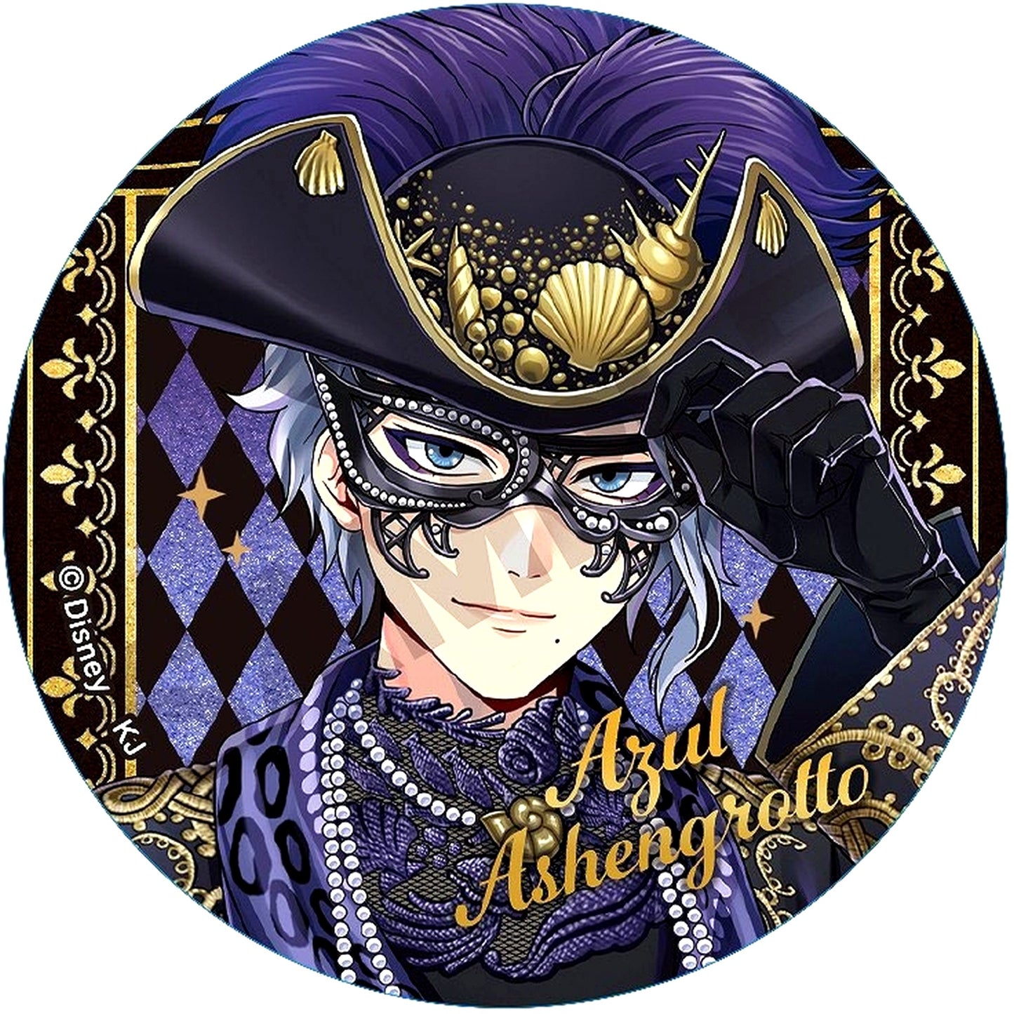 Azul Ashengrotto Disney Twisted Wonderland Trading Glitter Button Masquerade Dress Ver. [USED]